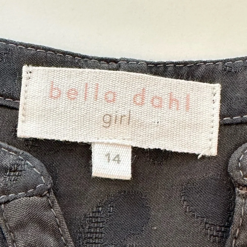 Bella Dahl Girls Leopard Print Charcoal Dress Girls Size 14